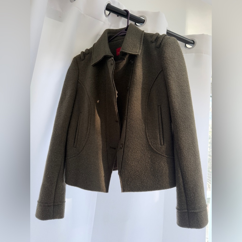 Forest green Cole Haan wool silk lined jacket
